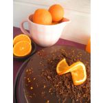 Mousse cocida de chocolate y naranjas