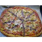 Pizza de atún, ajo y anchoas